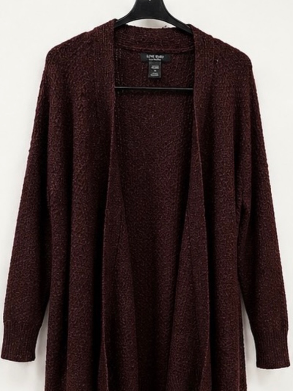 Love Ryan Los Angeles Burgundy Open Front Cardigan Women's 1X